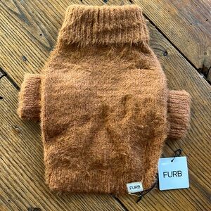 FURB BOBBI EYELASH KNIT DOG SWEATER XXS RUST NWT